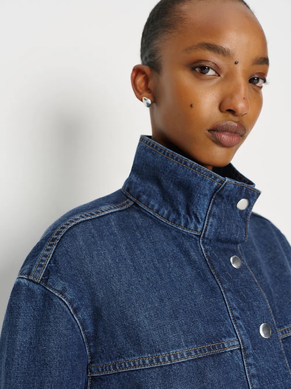 Reformation Drina Belted Dark Blue Denim Jacket - Women's - Picture 3 of 7
